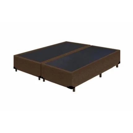 Base Box Premium Luxuosa 100% Blindado e Almofadado Suede Marrom 300kg