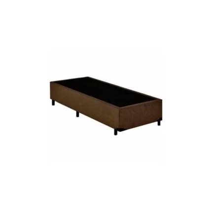 Base Box Premium Luxuosa 100% Blindado e Almofadado Suede Marrom 300kg